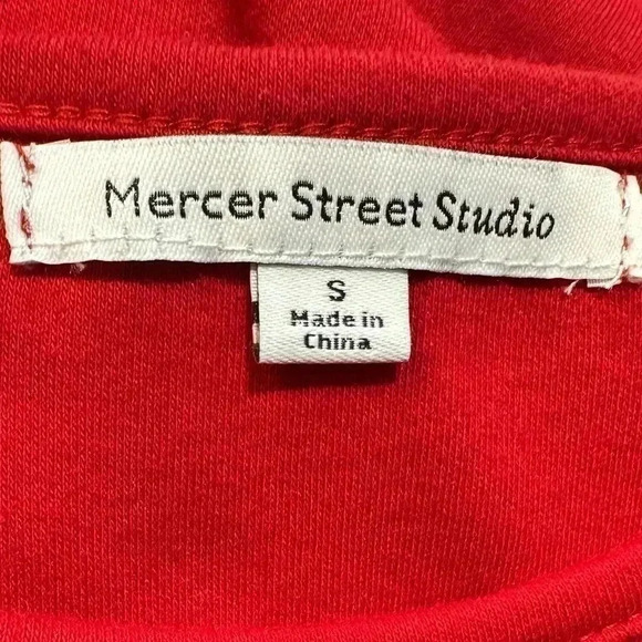 Mercer Street Studio Christmas Cat Trio Red Long Sleeve Size S - Picture 6 of 7